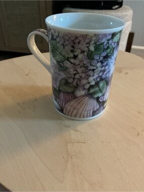 Botanical Hydrangea Fine Porcelain Mug - Purple & Green